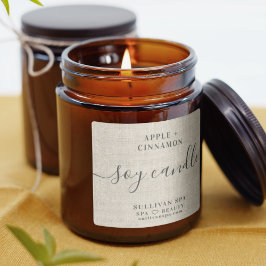 Adesivo Quadrado Rótulo da Vela de Soja Rustic Burlap