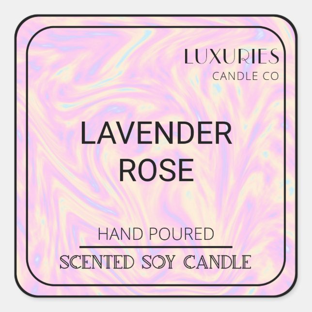 Adesivo Quadrado Rótulo da Vela Holográfica Holográfica de Soja, Co (Frente)