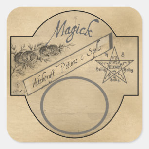 ADESIVO QUADRADO RÓTULO DAS POÇÕES MAGICK