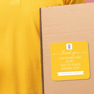 Adesivo Quadrado rótulo de agradecimento de cor – Branding de Peque