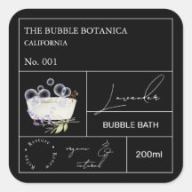 Rótulo de Banho de Bolha de Lavanda da Botica