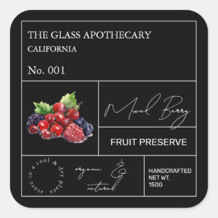 Adesivo Quadrado Rótulo de Berry Misturado Apothecary