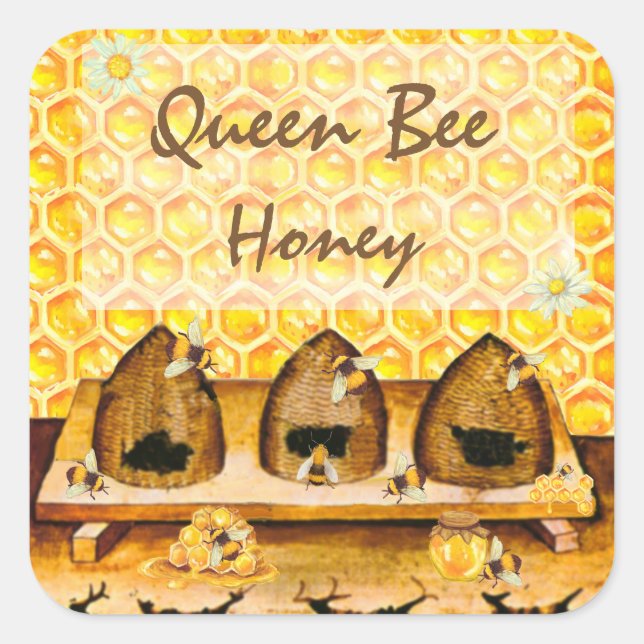 Adesivo Quadrado Rótulo de conservas de cerveja (Frente)