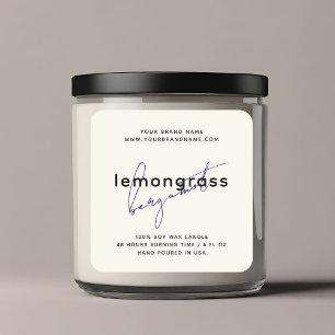 Adesivo Quadrado Rótulo de cosmético para velas de embalagem modern