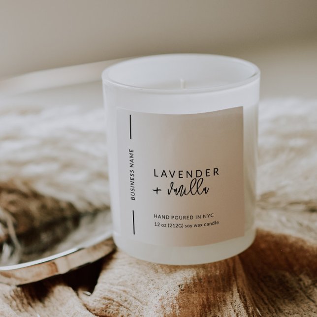 Adesivo Quadrado Rótulo de Cosméticos de Vela de Embalagem Mínima M (Modern Minimal Candle or Cosmetic Label)