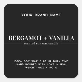 Adesivo Quadrado Rótulo de embalagem de rótulo simples de vela mode