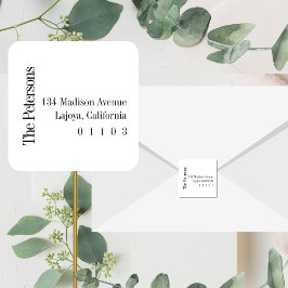 Adesivo Quadrado Rótulo de Endereço de Retorno Quadrado Casual