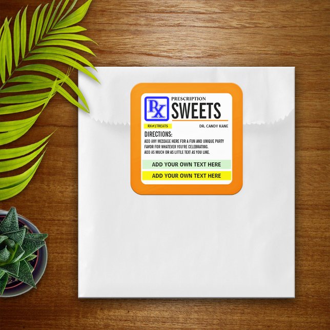 Adesivo Quadrado Rótulo de Força de Prescrição Engraçado (Criador carregado)