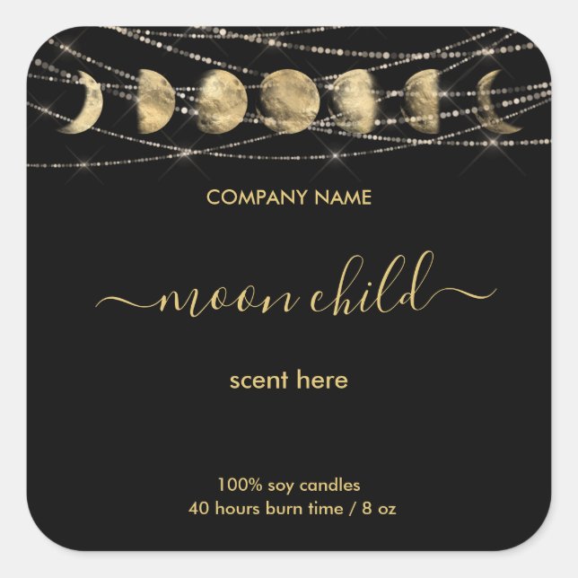 Adesivo Quadrado Rótulo de frasco Celestial de Intenções Místicas (Frente)