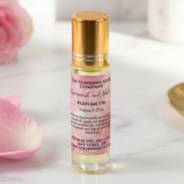Adesivo Quadrado rótulo de frasco de perfume rosa delicado e dourad