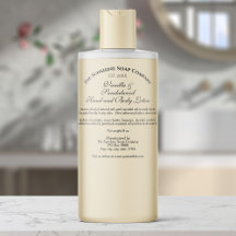 Rótulo de Garrafa de Cosméticos Transparente e Pre