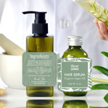 Rótulo de Ingredientes de Folhas Tropicais Verde