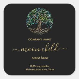 Adesivo Quadrado Rótulo de jarro Celestial de Tensão de Vida