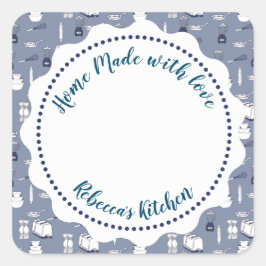 Adesivo Quadrado Rótulo de Lata de Geleia | Pote de Mason Caseiro