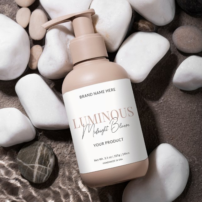 Adesivo Quadrado Rótulo de Pacote do Skincare de Script Elegante Mo (Criador carregado)