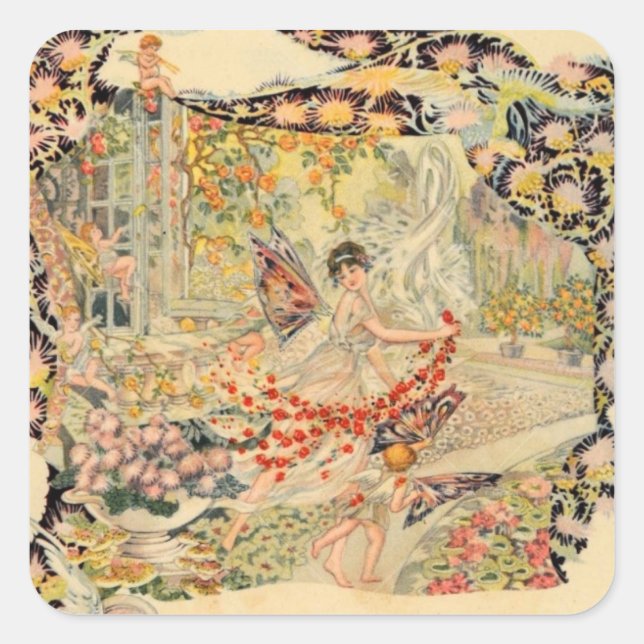 Adesivo Quadrado Rótulo de Perfume Francês Djer-Kiss (Frente)