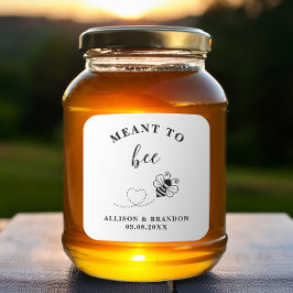 Adesivo Quadrado Rótulo de Pote de Mel Meant to Bee, Favor de Casam