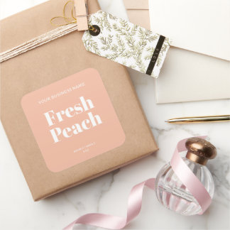 Adesivo Quadrado Rótulo de produto da Vela de Blush minimalista