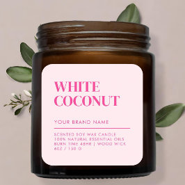 Adesivo Quadrado Rótulo de produto de comida de vela moderna minima