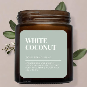 Adesivo Quadrado Rótulo de produto de comida de vela moderna minima