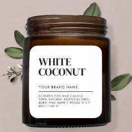 Adesivo Quadrado Rótulo de produto de comida de vela moderna minima