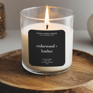 Adesivo Quadrado Rótulo de Produto de Vela Moderna Simples