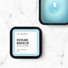 Adesivo Quadrado Rótulo de Produto Minimalista Moderno Cor Editável