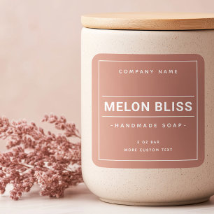 Adesivo Quadrado Rótulo de produto mínimo de terracotta marrom mode