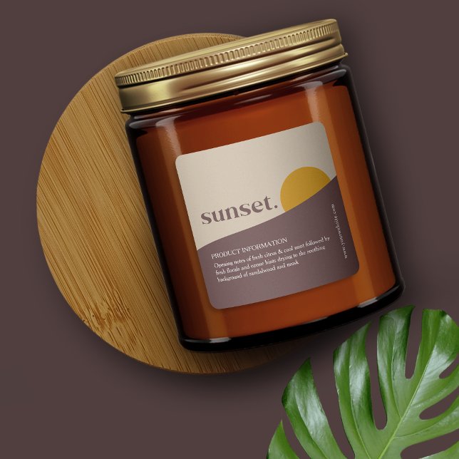 Adesivo Quadrado Rótulo de Produto Moderno Sunset (Criador carregado)