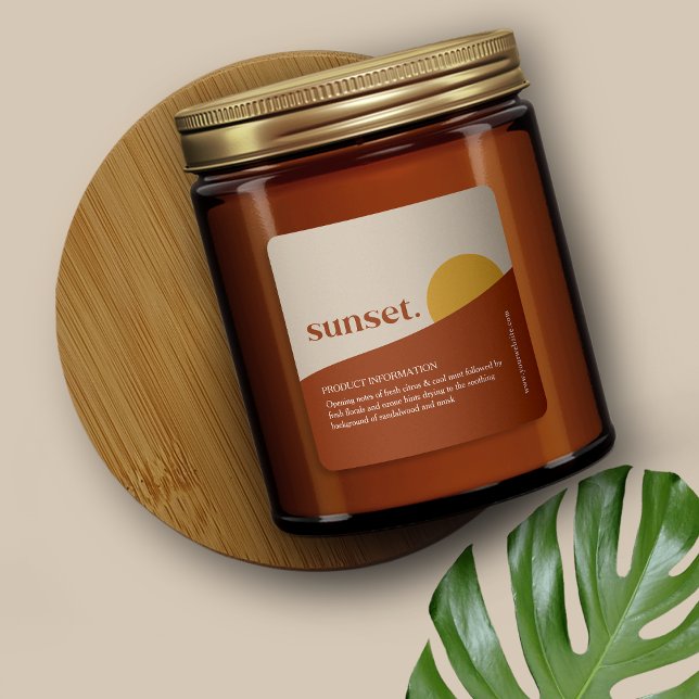 Adesivo Quadrado Rótulo de Produto Moderno Sunset (Criador carregado)