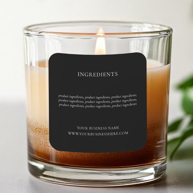 Adesivo Quadrado Rótulo de Produto para Ingredientes Mínimos Modern (Criador carregado)