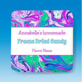 Adesivo Quadrado Rótulo de Produto Personalizado de Brilho de Doces