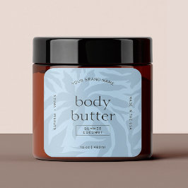 Adesivo Quadrado Rótulo de Produto Quadrado de Loção de Corpo Azul