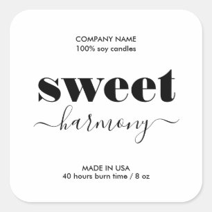 Adesivo Quadrado Rótulo de produto simples Mínimo moderno