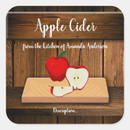 Adesivo Quadrado Rótulo de Produto Sq Cider de Maçã