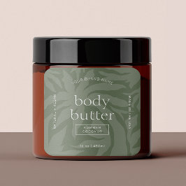 Adesivo Quadrado Rótulo de Produto Verde Moderno de Skincare Orgâni