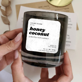 Adesivo Quadrado Rótulo de Textura Branca Moderna