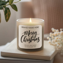 Rótulo de Vela com Texto Feliz Natal | Rótulos Mod