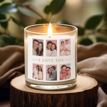 Rótulo de Vela de Colagem de Fotos Personalizado p