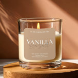 Adesivo Quadrado Rótulo de Vela Elegante Minimalista Moderna<br><div class="desc">Rótulo de Vela Elegante Minimalista Moderna. Personalize todas as cores e textos para um adesivo de rótulo de vela personalizado para o seu pequeno negócio.</div>