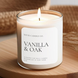 Adesivo Quadrado Rótulo de Vela Mínima Moderna