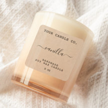 Rótulo de Vela Minimalista Rustic Kraft