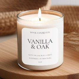 Adesivo Quadrado Rótulo de Vela Personalizada Mínima Moderna