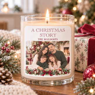 Adesivo Quadrado Rótulo de Vela Personalizado com Foto de 'A Christ