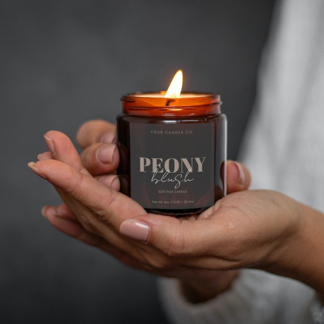 Adesivo Quadrado Rótulo de Vela Personalizado Minimalista Moderno (Criador carregado)