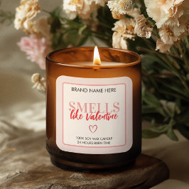 Adesivo Quadrado Rótulo de Vela Rosa do Dia dos Namorados