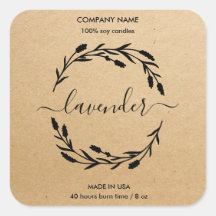 Rótulo de Vela Rótulo Rótulo de Lavanda Rótulo de
