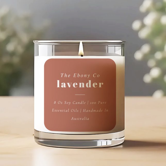 Adesivo Quadrado Rótulo de Vela Rust Mínima Rústica Elegante Simple (Criador carregado)