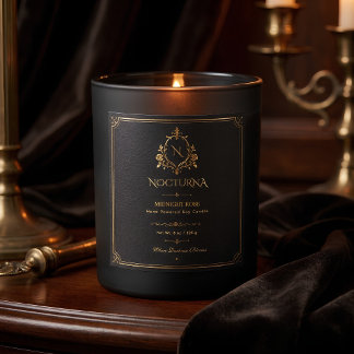 Adesivo Quadrado rótulo de vela vintage de luxo elegante ouro preto
