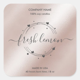 Adesivo Quadrado Rótulo de velas rótulo do produto Rótulo do frasco